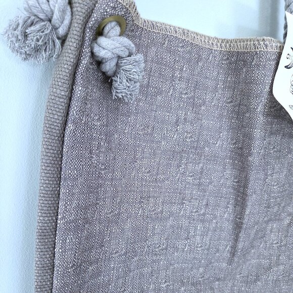 NWT Gray Canvas Tote Bag with Rope Handles - Picture 1 of 3